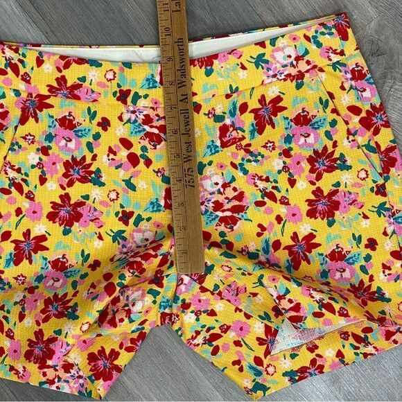 J. Crew Factory Floral Basket Weave Chino Shorts Yellow Multi 4 - Picture 8 of 8